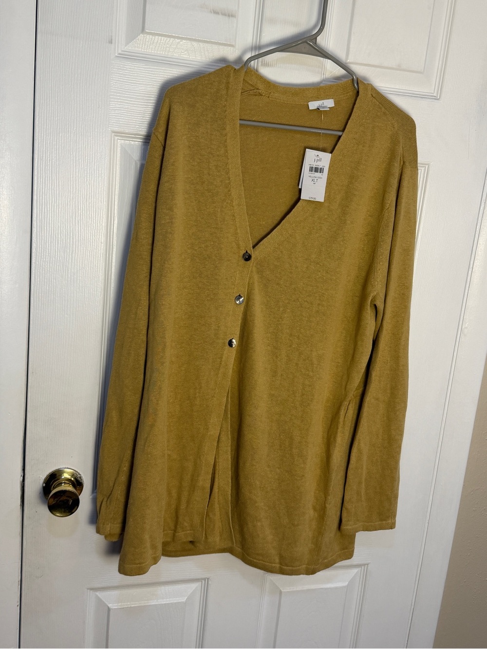 J. Jill Ochre Yellow Knit Sweater XLT NWT